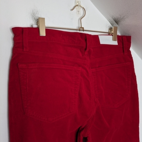 RE/DONE Cropped High-rise Stretch-velvet Skinny Pants In Red Size 30 - Picture 8 of 11